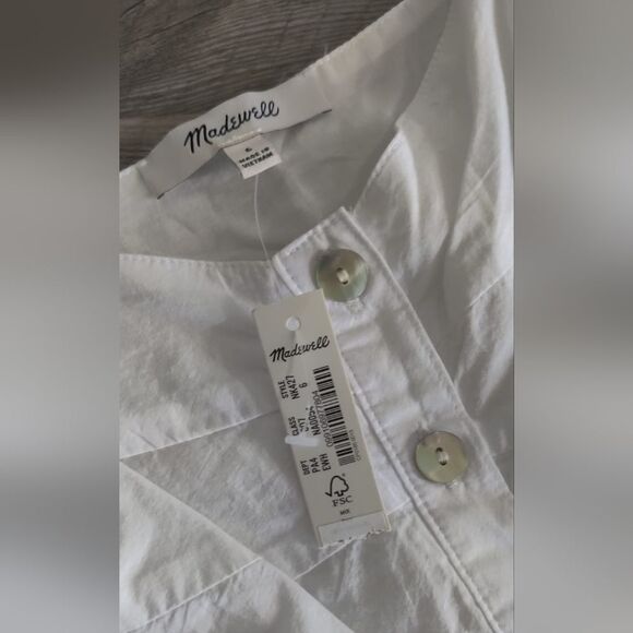 Madewell White Button-Front Maxi Dress Sundress Size 6 - Picture 11 of 12